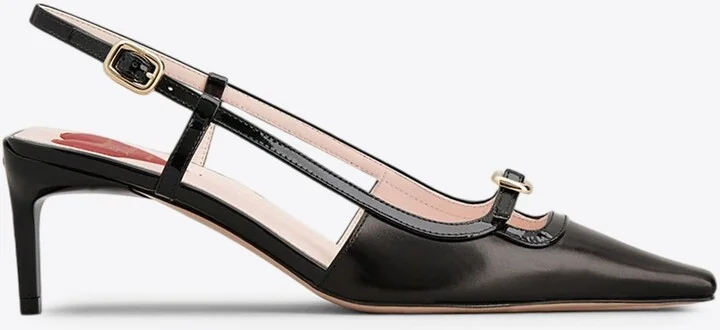 Viv' Canard 55 Leather Slingback Pumps