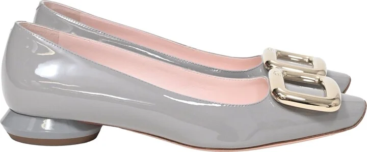 Viv Choc 20 Ballet Shoes in Grey Patent Leather