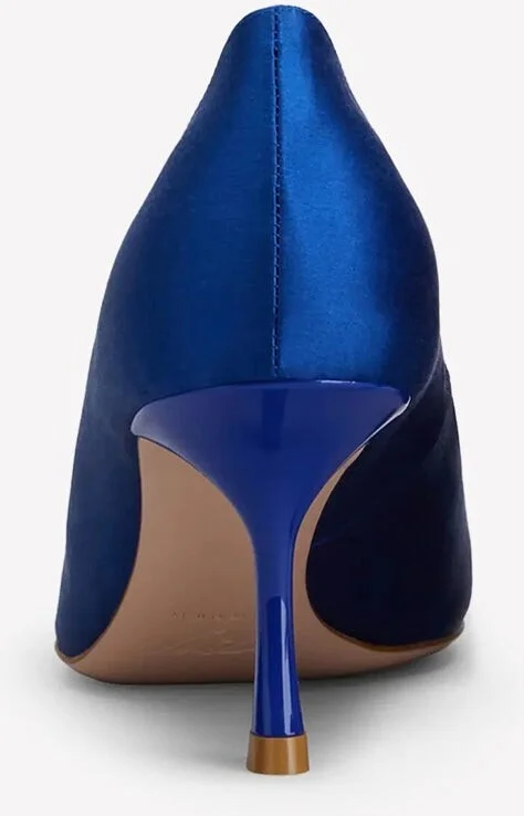 Viv' Choc 60 Strass Buckle Pumps in Satin - Image 2