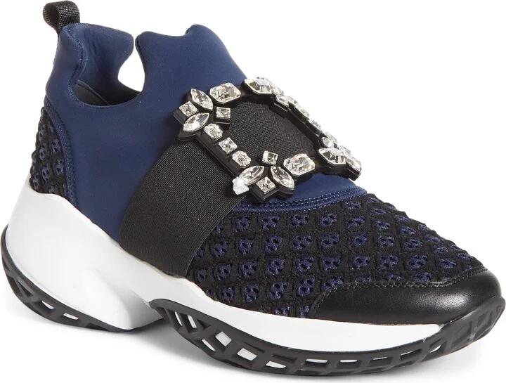 Viv Crystal Buckle Slip-On Sneaker