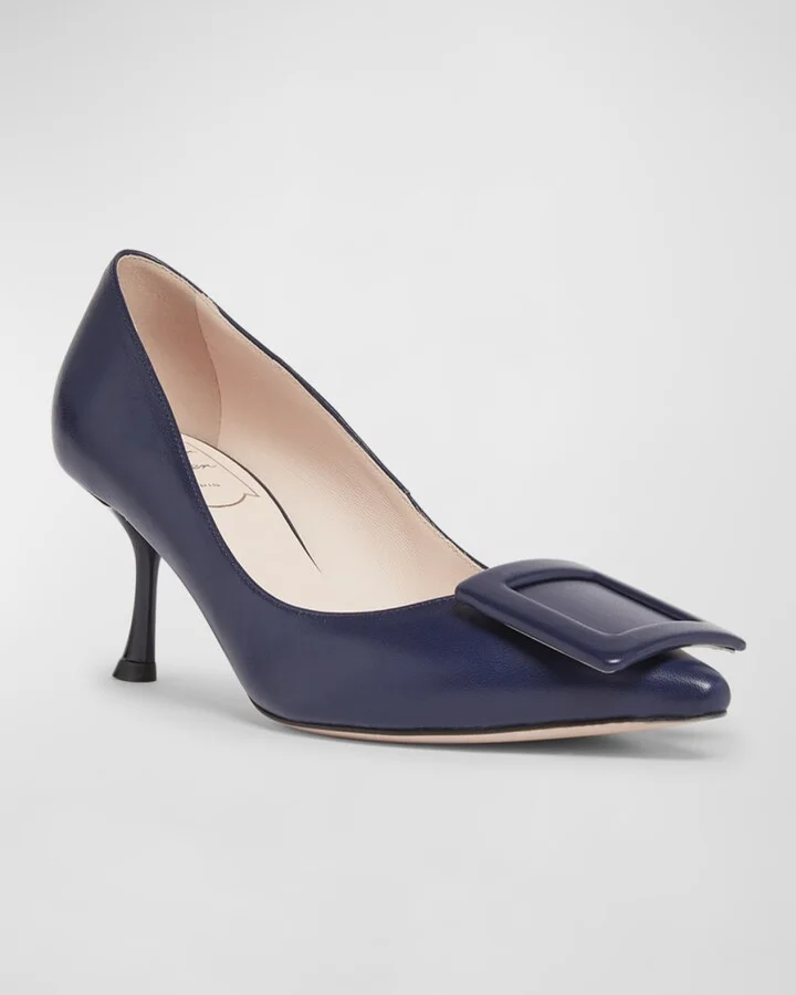 Viv In The City Leather Buckle Pumps - Image 2