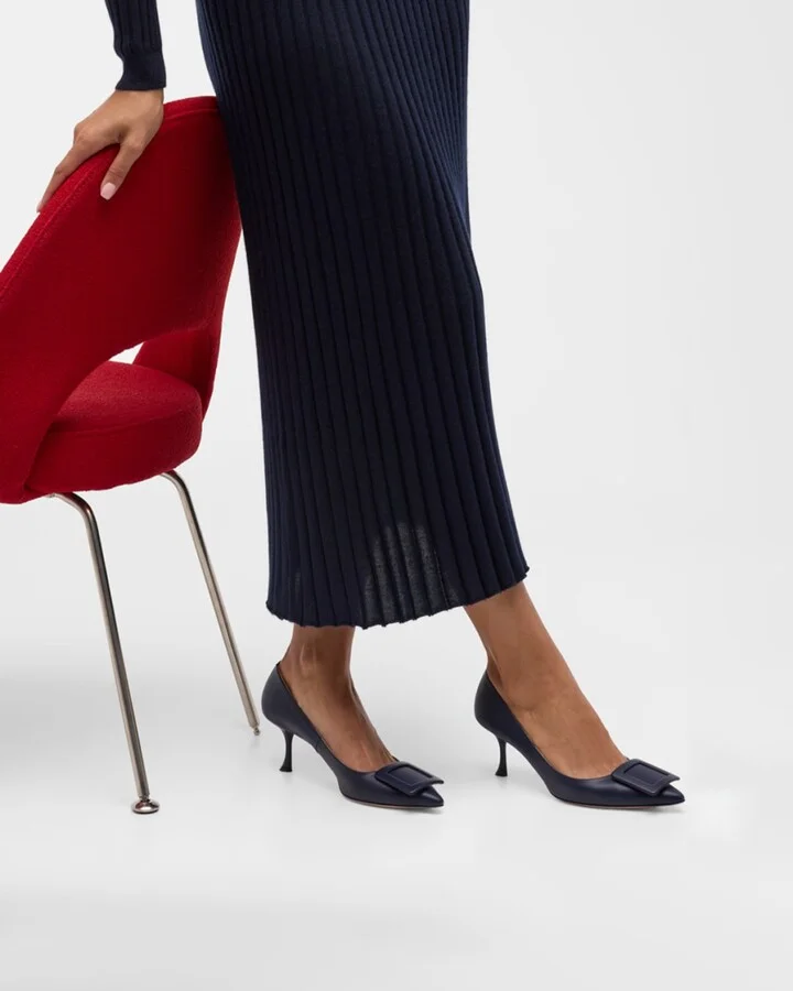 Viv In The City Leather Buckle Pumps - Image 6