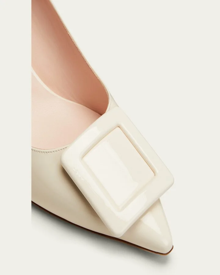 Viv In The City Leather Buckle Pumps - Image 6