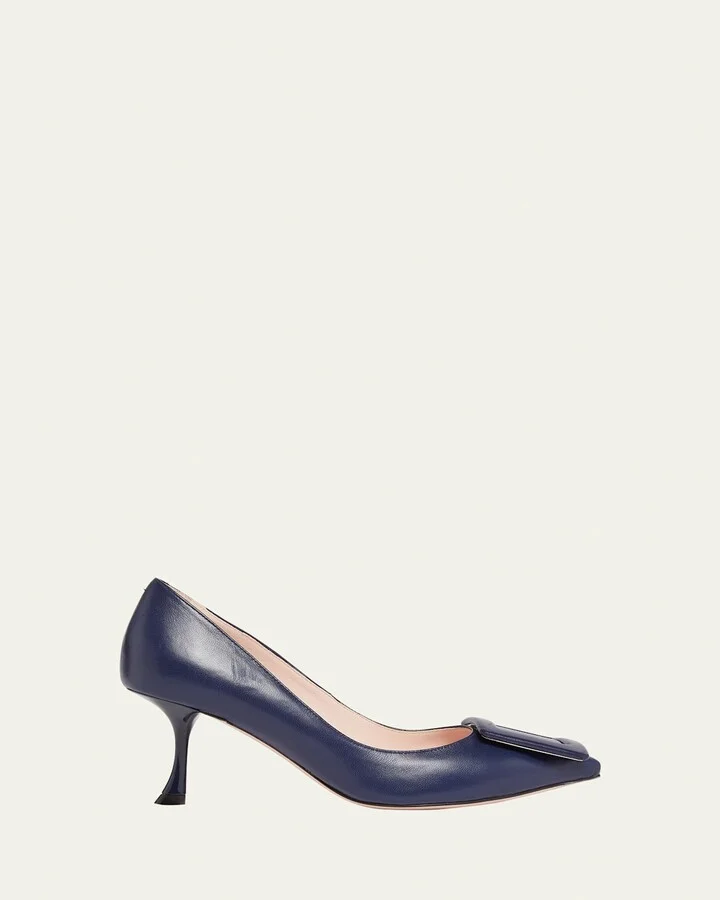 Viv In The City Leather Buckle Pumps