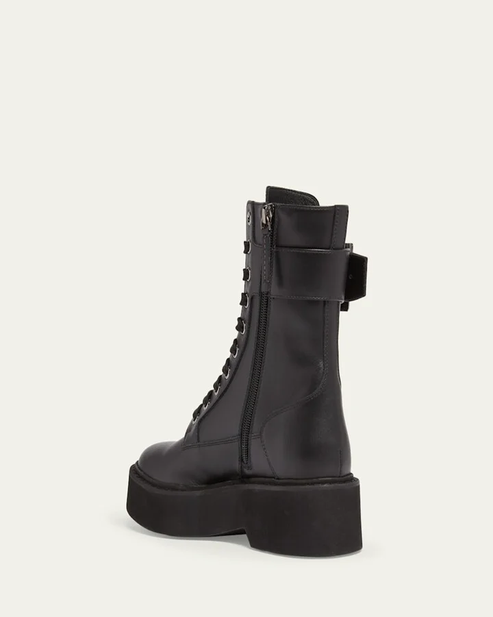 Viv Rangers Leather Buckle Combat Boots - Image 5