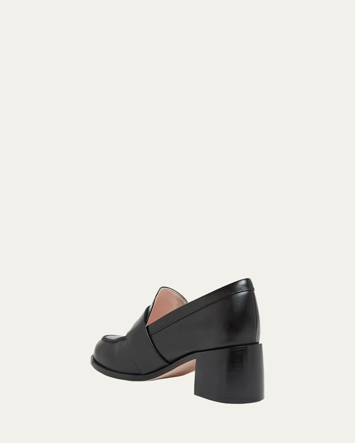 Viv Rangers Leather Buckle Heeled Loafers - Image 7