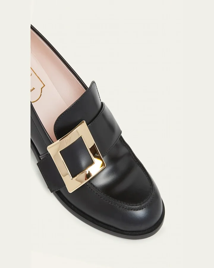 Viv Rangers Leather Buckle Heeled Loafers - Image 11