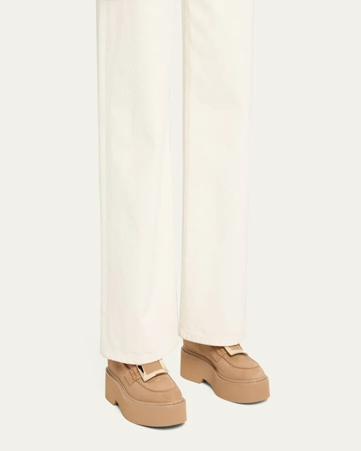 Viv Rangers Suede Metal-Buckle Loafers - Image 4