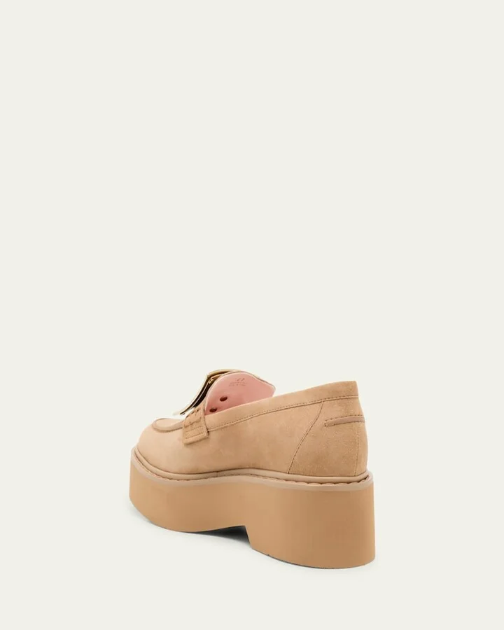 Viv Rangers Suede Metal-Buckle Loafers - Image 6