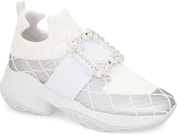 Viv Run Crystal Embellished Buckle Sneaker