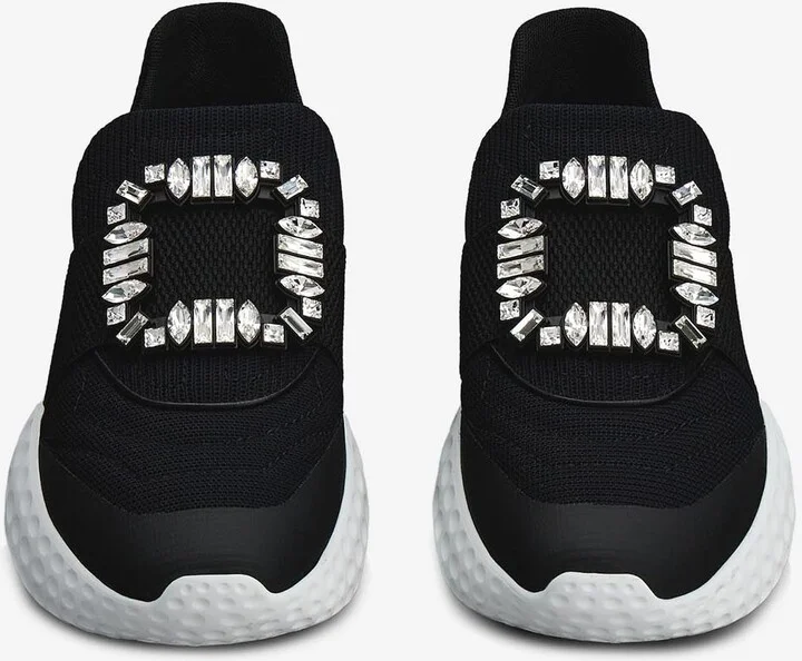 Viv' Run Light Crystal Embellished Buckle Sneakers - Image 2