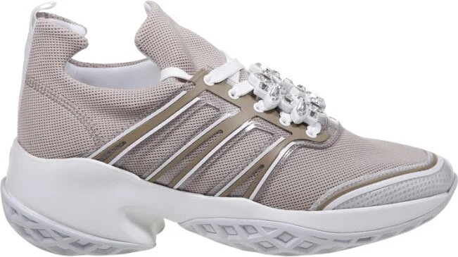 Viv Run Strass Tech Knit Lace-Up Sneaker