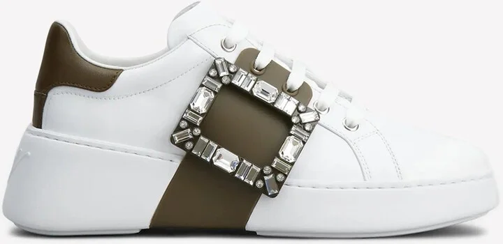 Viv' Skate Crystal Buckle Sneakers in Soft Leather