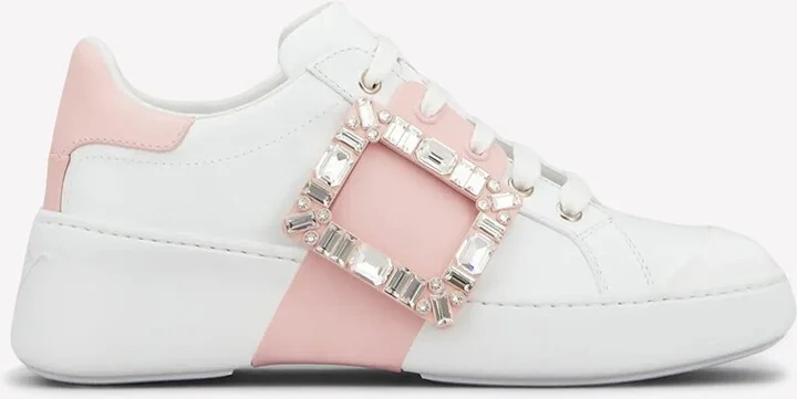 Viv' Skate Crystal Buckle Sneakers in Soft Leather