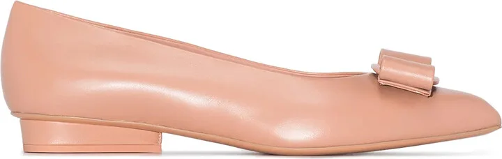 Viva 20mm bow-detail leather pumps
