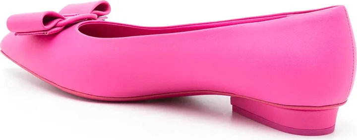 Viva bow-detail leather ballerina shoes - Image 3