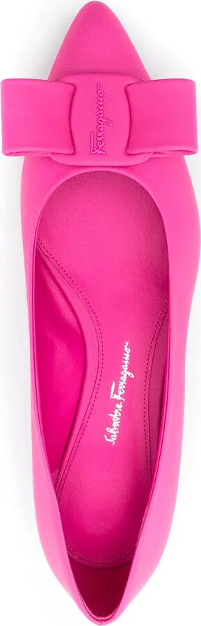Viva bow-detail leather ballerina shoes - Image 4
