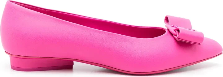 Viva bow-detail leather ballerina shoes