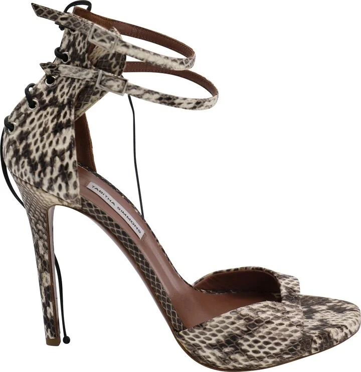 Viva Snake-effect Ankle Heels in Multicolor Leather