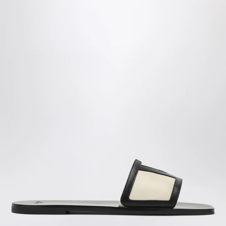 Viva Superstar black canvas slide sandal