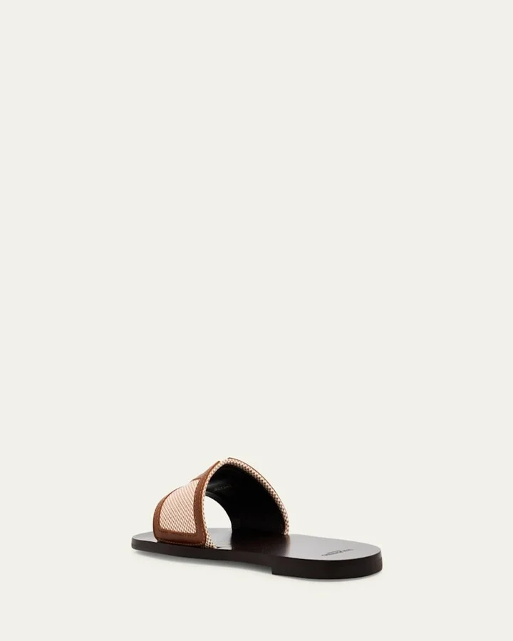 Viva VLogo Canvas Flat Slide Sandals - Image 9