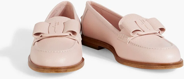 Vivaldo bow-detailed lizard-effect leather loafers - Image 2