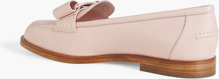 Vivaldo bow-detailed lizard-effect leather loafers - Image 3