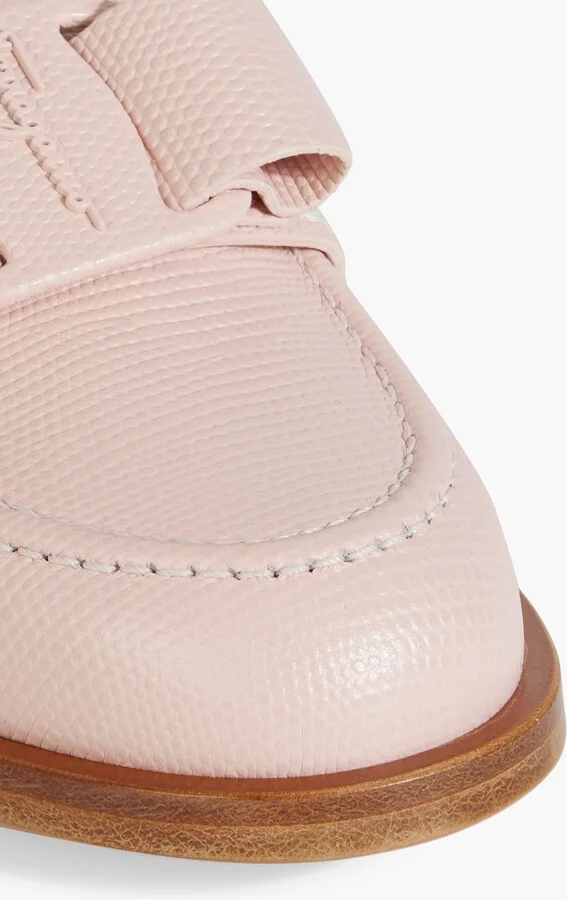 Vivaldo bow-detailed lizard-effect leather loafers - Image 4
