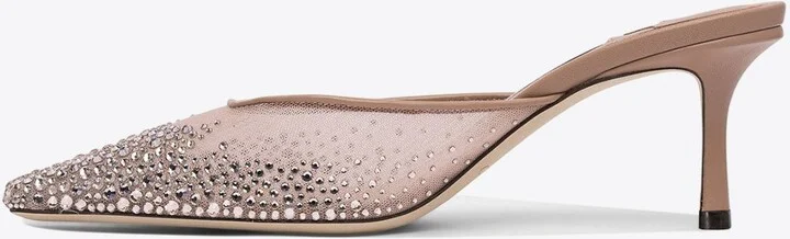 Vivi 65 Crystal-Embellished Mesh Mules - Image 2