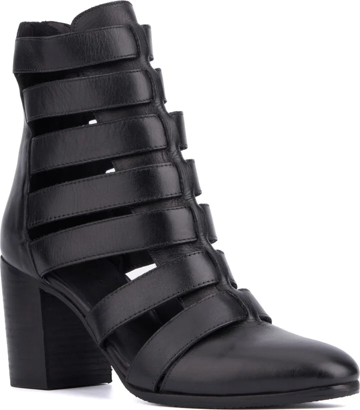 Vivi Caged Block Heel Bootie