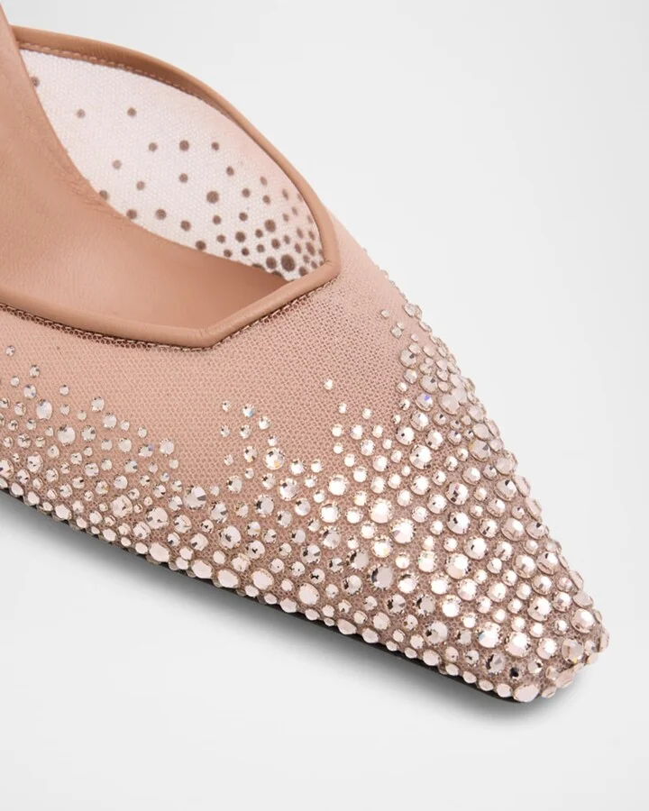 Vivi Crystal Mesh Mule Pumps - Image 7