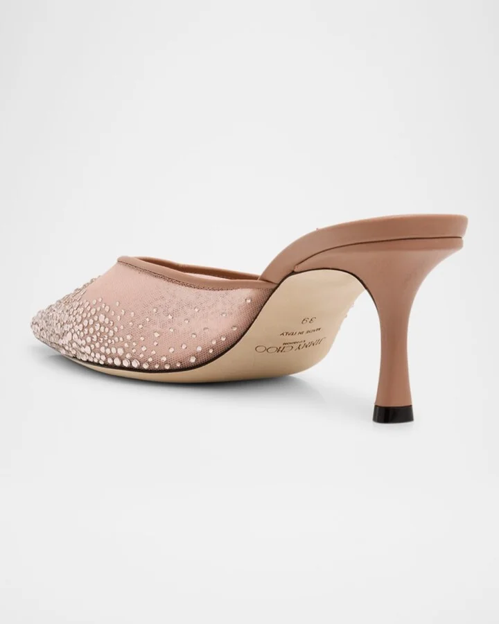 Vivi Crystal Mesh Mule Pumps - Image 11