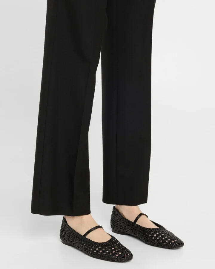 Vivian Crochet Leather Mary Jane Ballerina Flats - Image 9