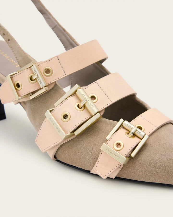 Vivian Leather Buckle Slingback Heels - Image 6