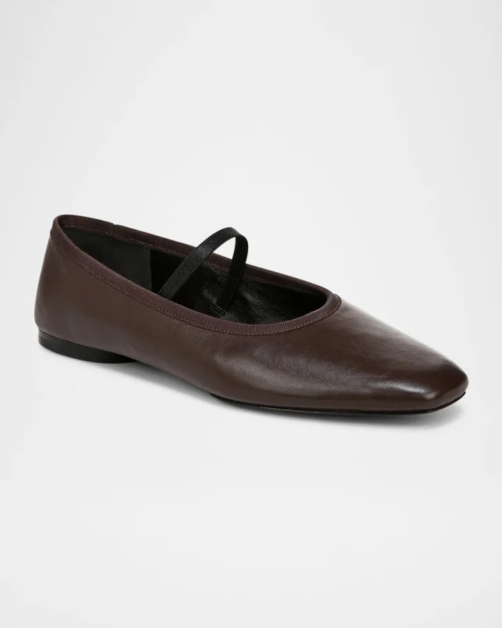 Vivian Leather Mary Jane Ballerina Flats - Image 3