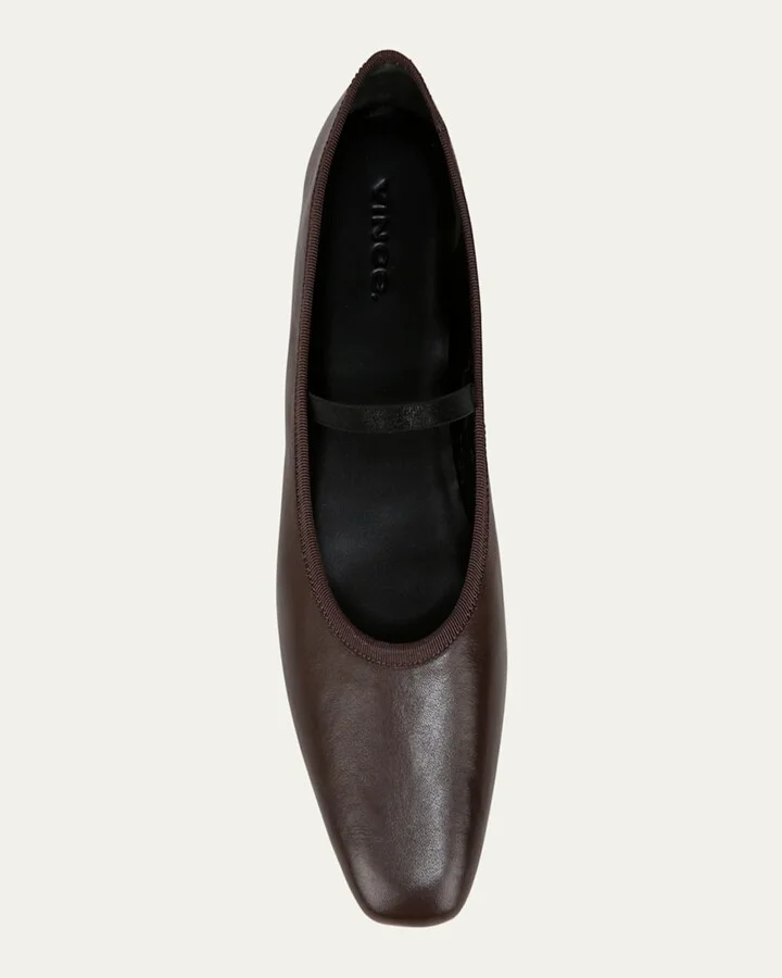 Vivian Leather Mary Jane Ballerina Flats - Image 3