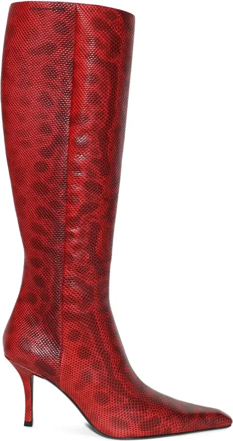 Vivica snakeskin-effect high boots