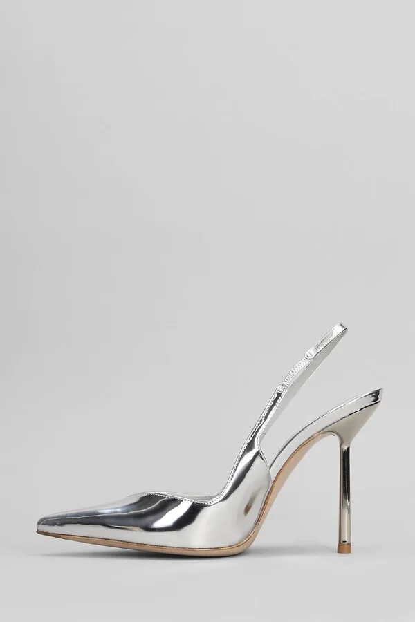 Vivienne Pumps In Silver Leather - Image 3