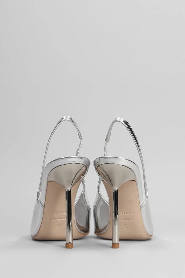 Vivienne Pumps In Silver Leather - Image 4