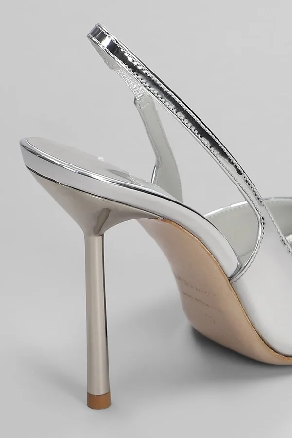 Vivienne Pumps In Silver Leather - Image 5