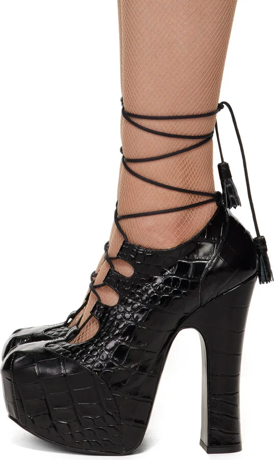 Vivienne Westwood Black Elevated Ghillie Heels - Image 3