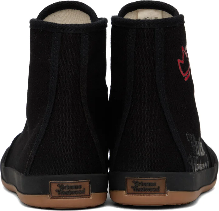 Vivienne Westwood Black High-Top Animal Gym Sneakers - Image 2