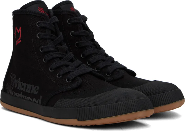Vivienne Westwood Black High-Top Animal Gym Sneakers - Image 4