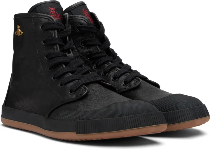 Vivienne Westwood Black High-Top Animal Gym Sneakers - Image 4