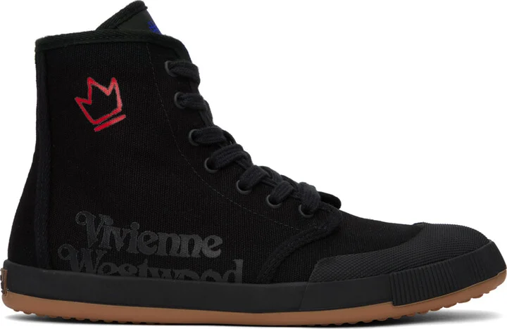 Vivienne Westwood Black High-Top Animal Gym Sneakers