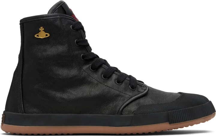 Vivienne Westwood Black High-Top Animal Gym Sneakers