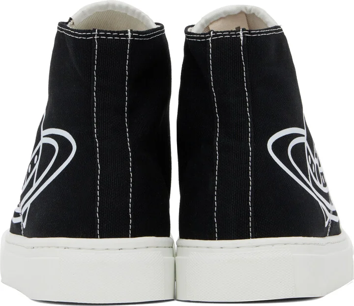 Vivienne Westwood Black High-Top Canvas Plimsoll Sneakers - Image 2
