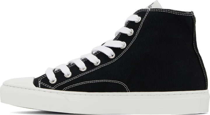Vivienne Westwood Black High-Top Canvas Plimsoll Sneakers - Image 3