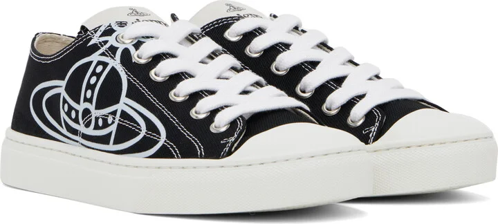 Vivienne Westwood Black Low-Top Plimsoll Sneakers - Image 4