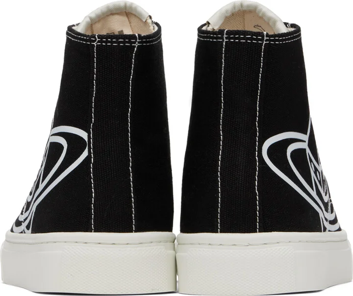 Vivienne Westwood Black Plimsoll High-Top Sneakers - Image 2